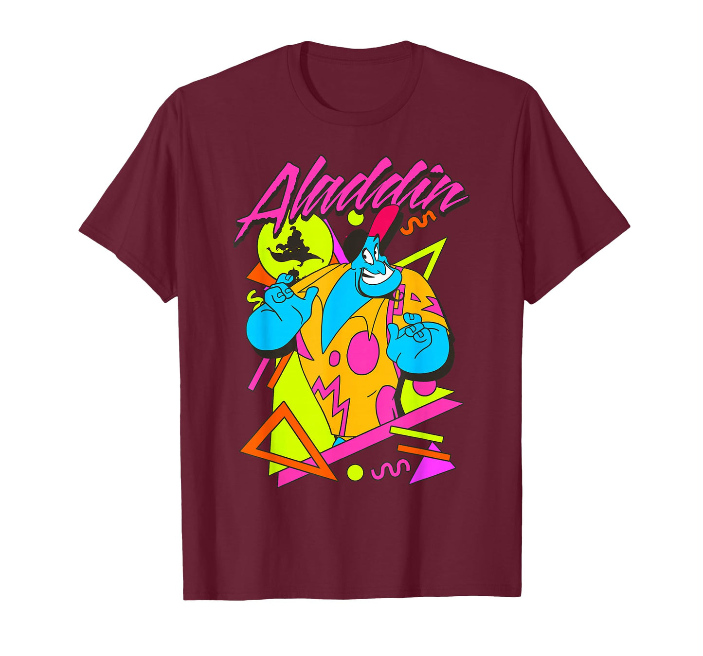 Disney Aladdin Genie Retro Abstract 90's Print Graphic T-Shirt