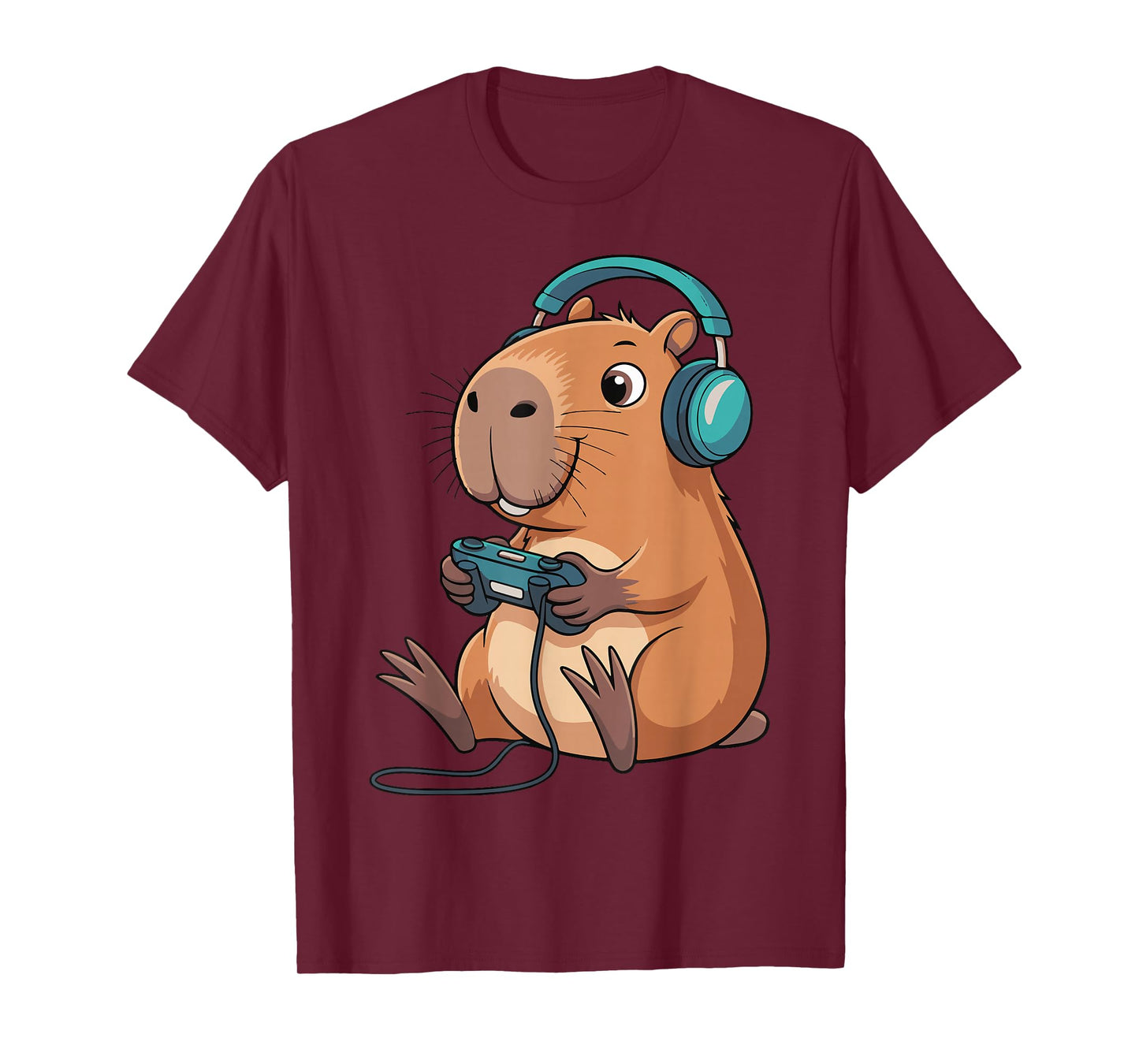 Cute Capybara Gaming Graphic Tee Funny Video Games Kids Boy T-Shirt