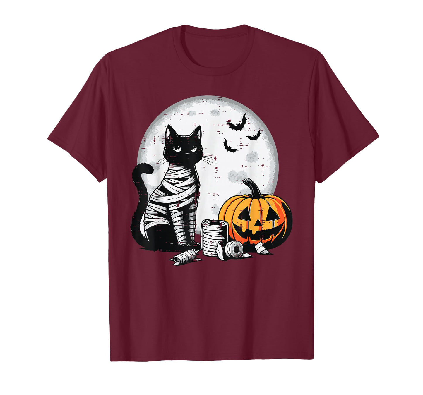 Halloween Cat Mummy Pumpkin Moon Costume Women Girls Kids T-Shirt