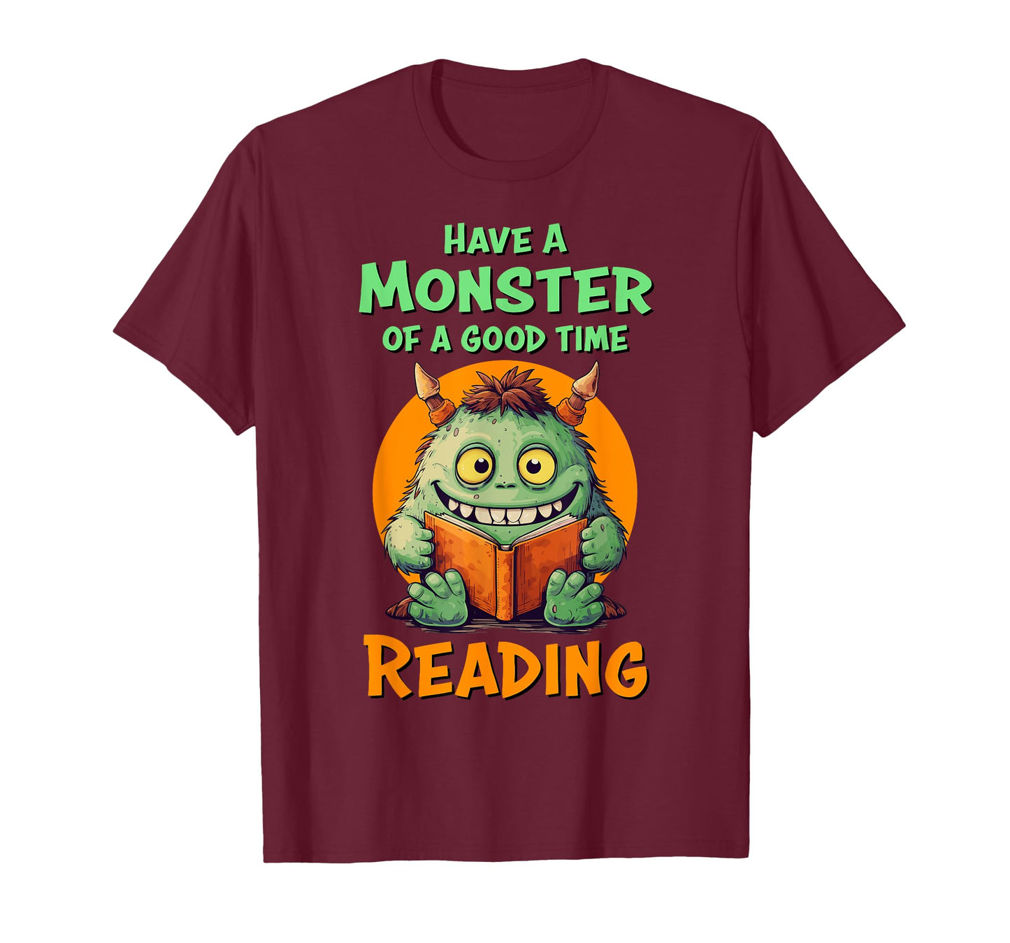 Funny Halloween Teacher Librarian Monster Reading Books Men Women Kids T-Shirt