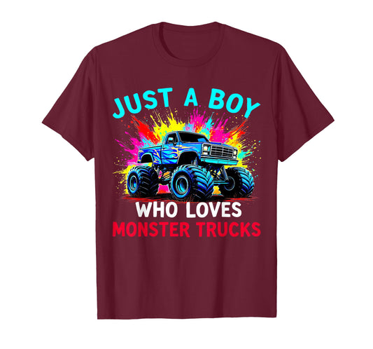 Just A Boy Who Loves Monster Trucks T-Shirt