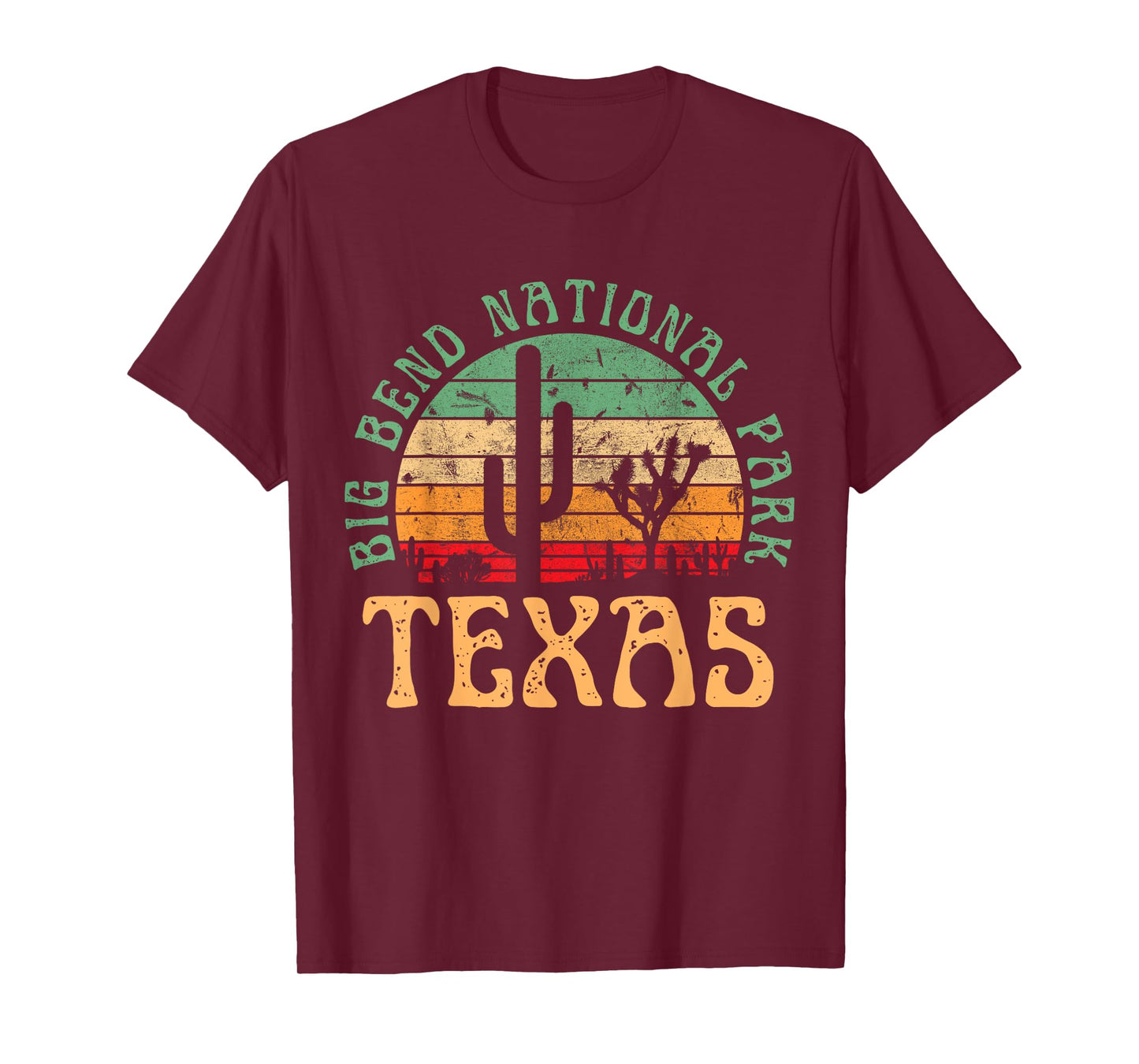 Big Bend National Park Texas Desert Hiking Retro Sunset T-Shirt