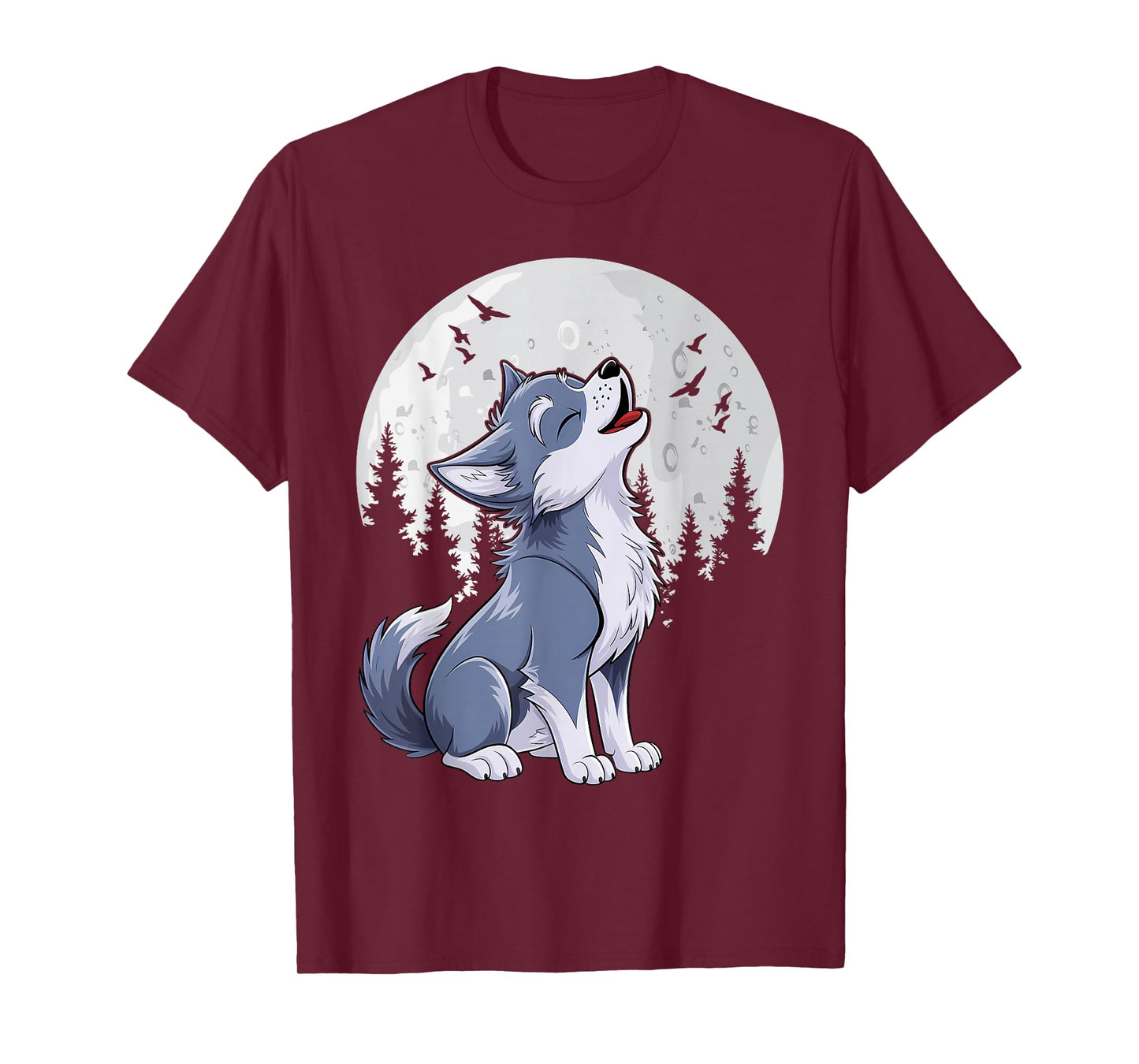 Cute Baby Howling Wolf Cub Sketch Costume T-Shirt