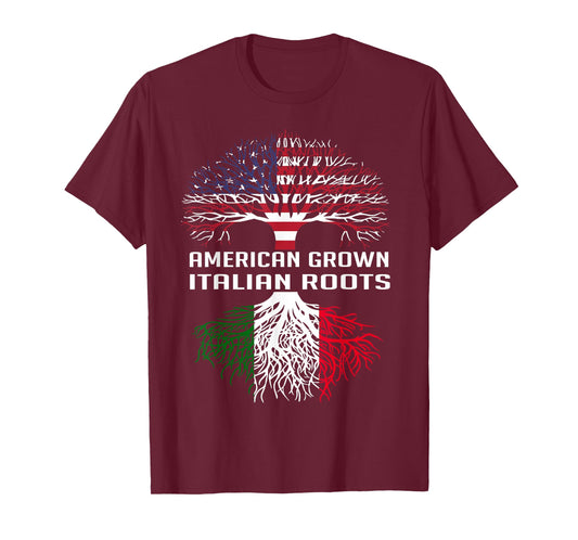 American Grown Italian Roots Italy Flag Proud Men Women T-Shirt