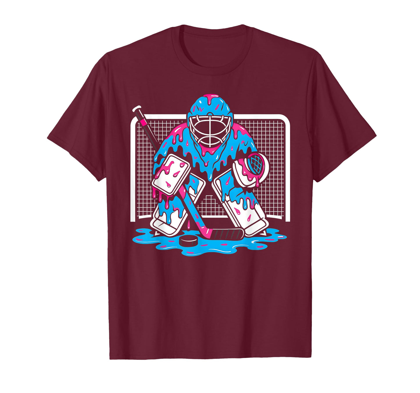 Hockey Goalie Ice Cream Drip Boys Ice Hockey Youth Player T-Shirt