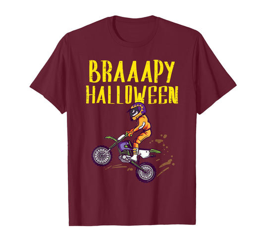 Braapy Halloween Dirtbike Motocross Costume Men Boys Kids T-Shirt