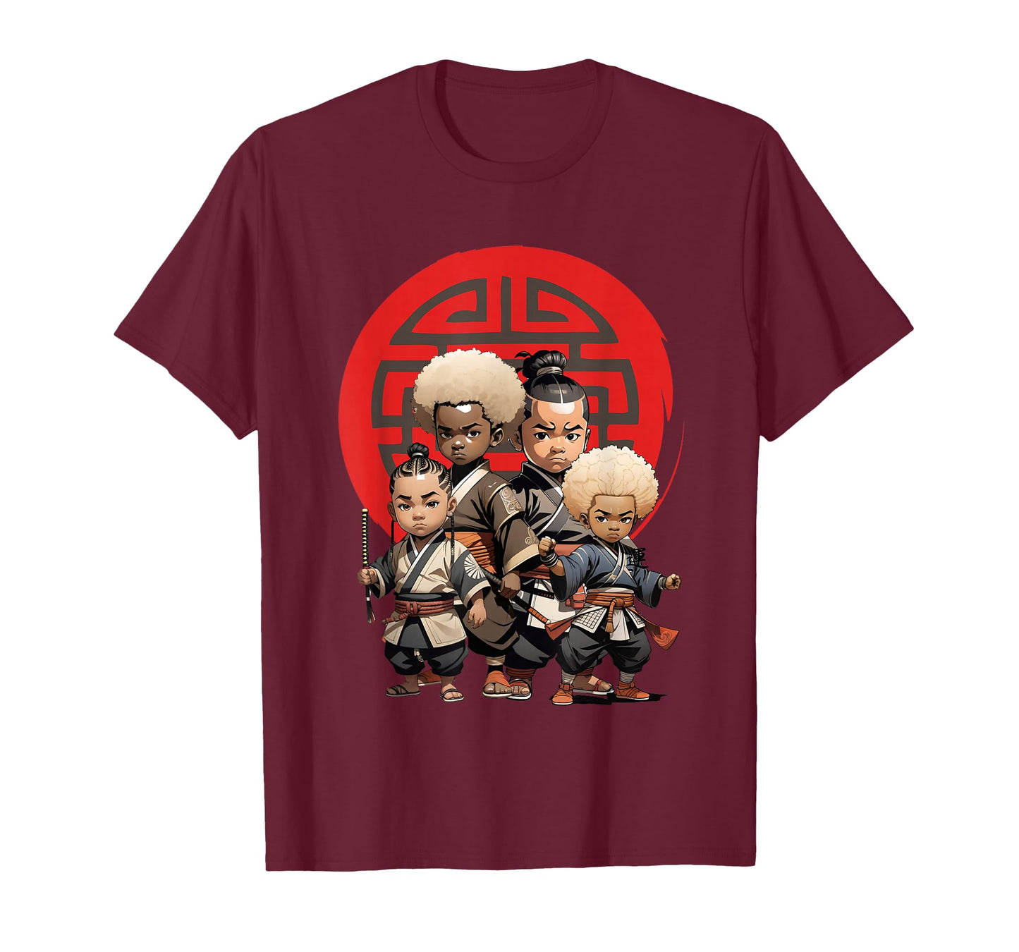 Samurai Boy Anime Afro | Japanese Retro Style T-Shirt