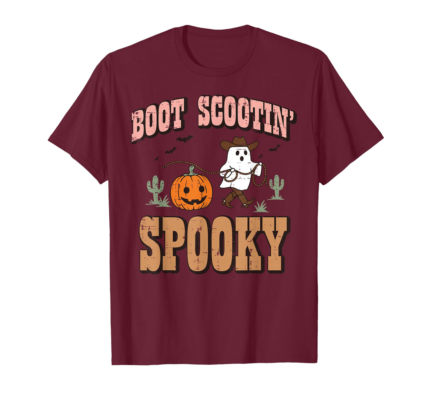 Halloween Cowboy Ghost Boot Scootin Spooky Costume Men Women T-Shirt