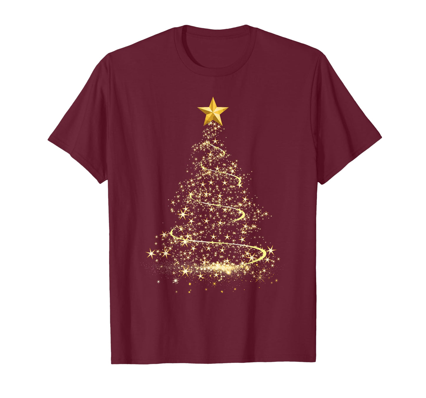 Funny Christmas Tree in Gold Merry Christmas Pajamas Women T-Shirt