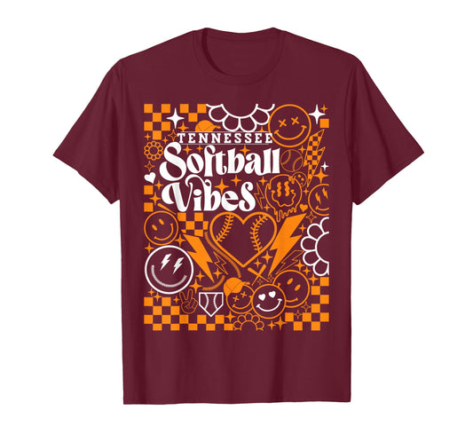 Tennessee Softball Vintage Mens Kids Team Retro Softball Fan T-Shirt