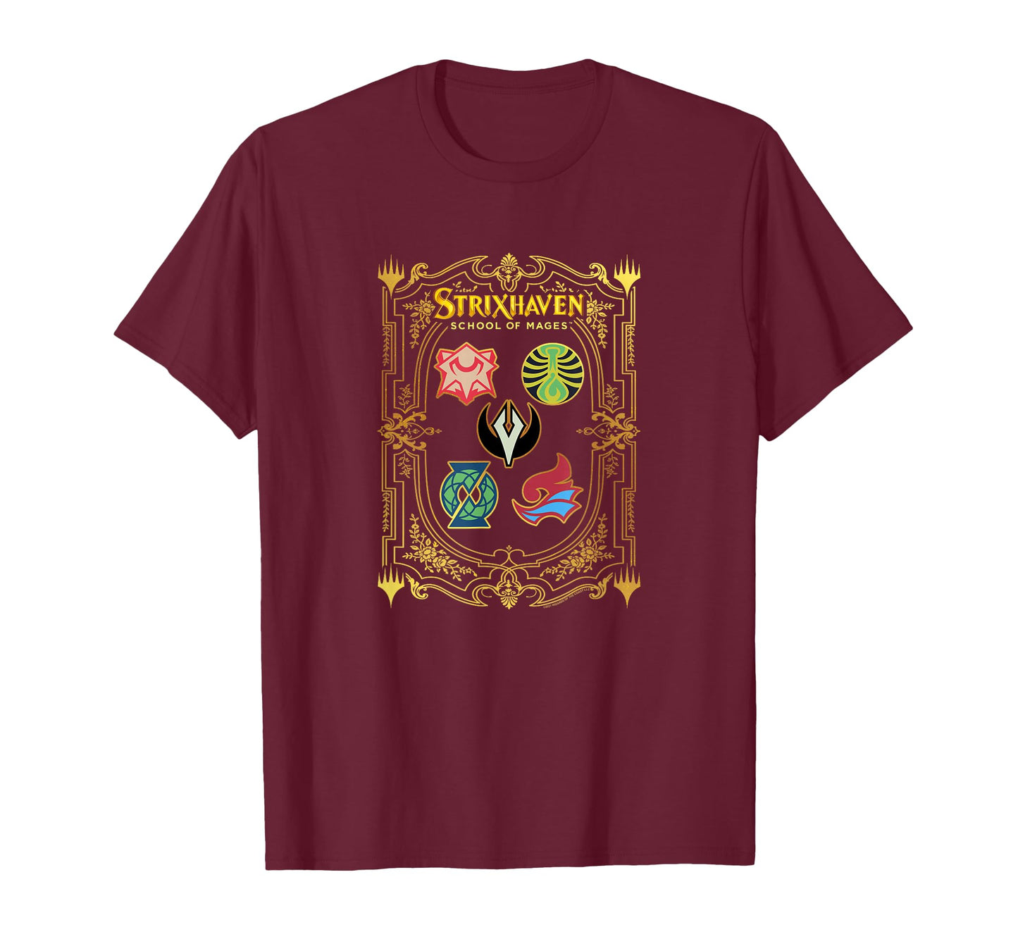 Magic: The Gathering Strixhaven Magic School Bordered Crests T-Shirt