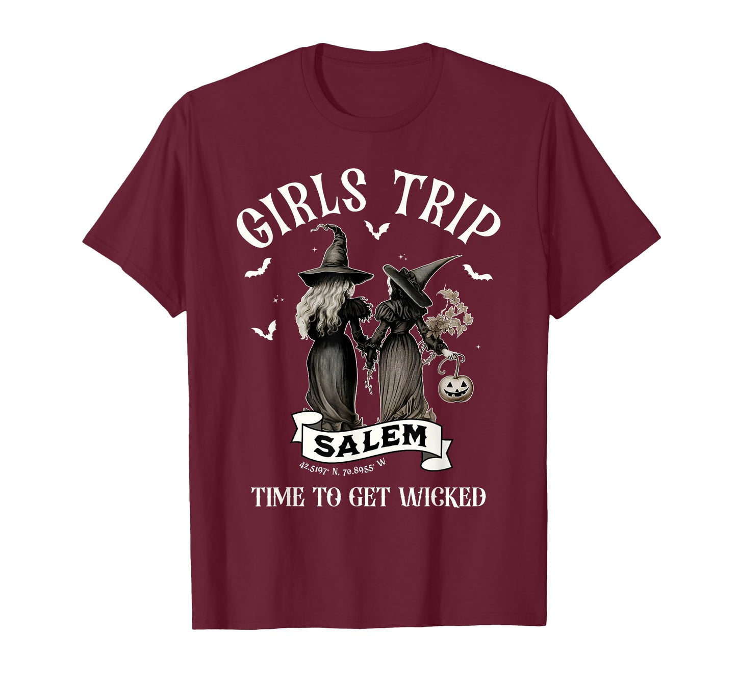 Retro Girls Trip Salem Time To Get Witch Funny Halloween T-Shirt