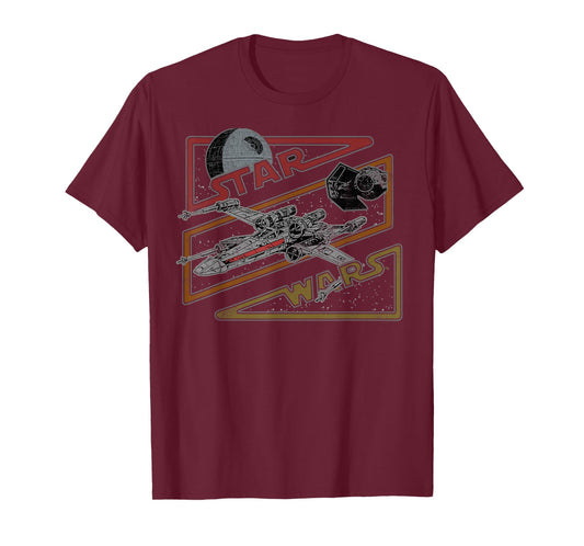 Star Wars Death Star X-Wing Tie Fighter Retro Logo T-Shirt T-Shirt