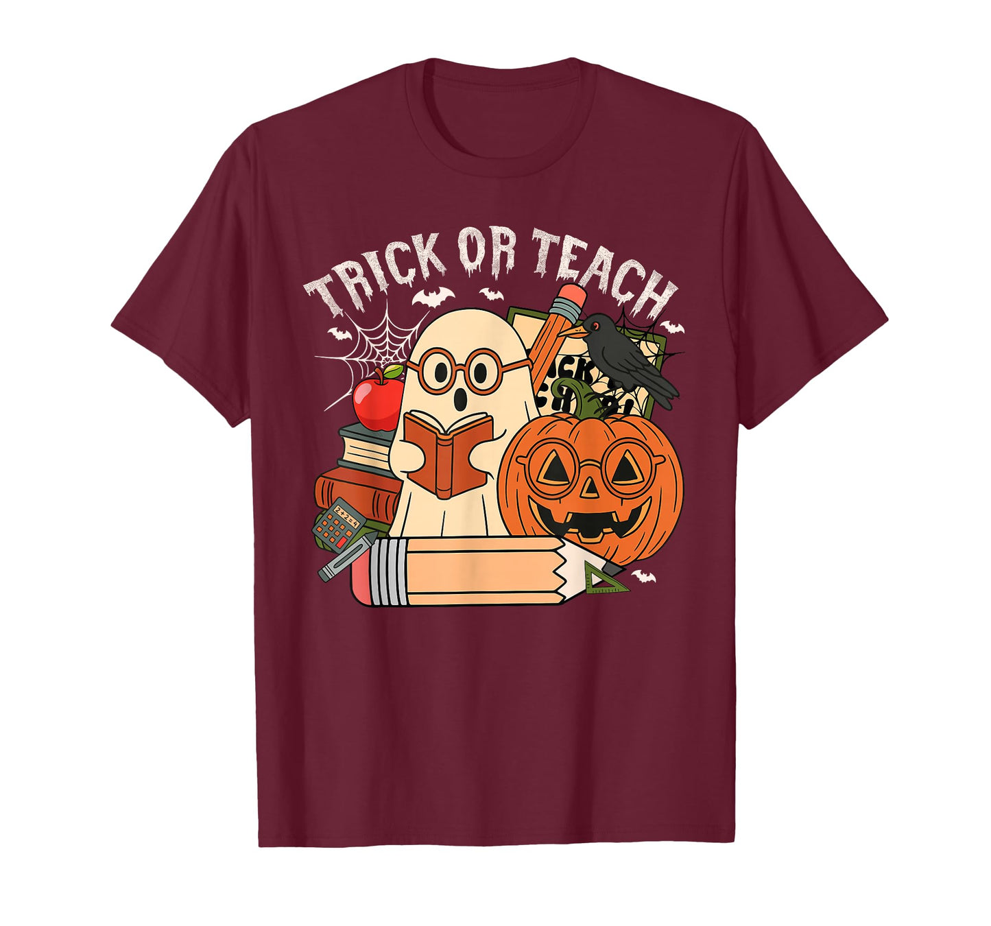 Trick Or Teach Retro Halloween Teacher Women Men Costume T-Shirt