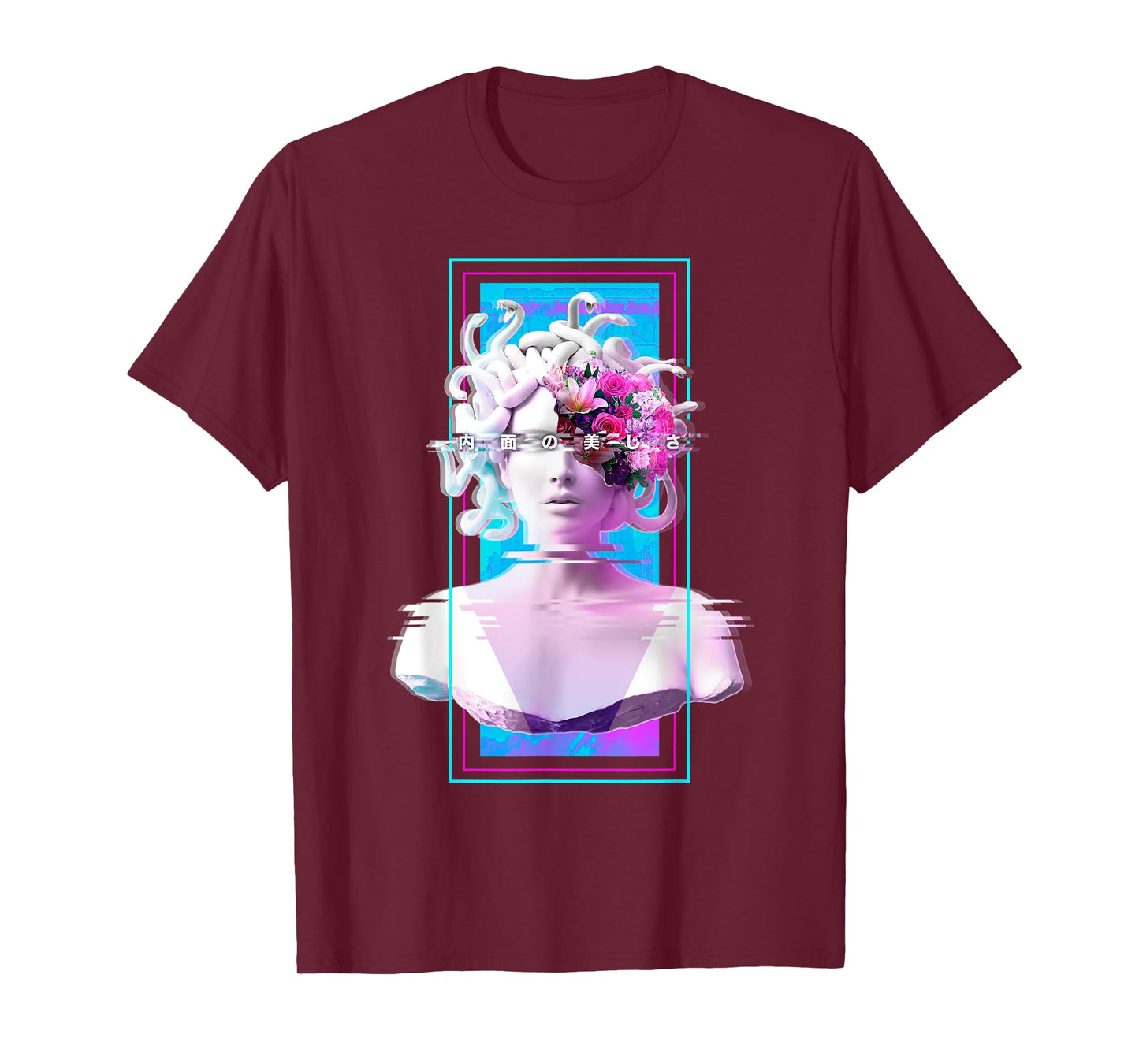 Vaporwave Medusa Statue Aesthetic Art Glitch Japanese Otaku T-Shirt