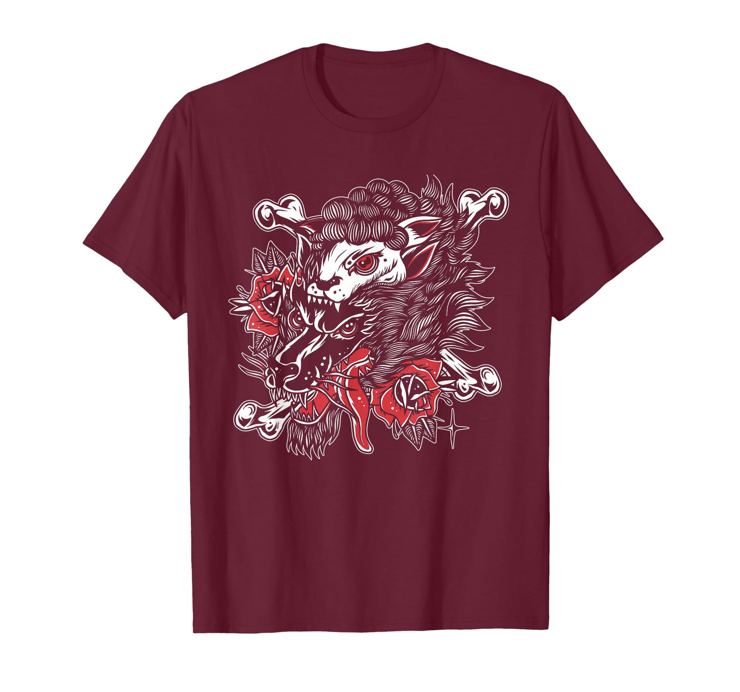 Wolf In Sheep's Clothing American Traditional Tattoo Flash T-Shirt