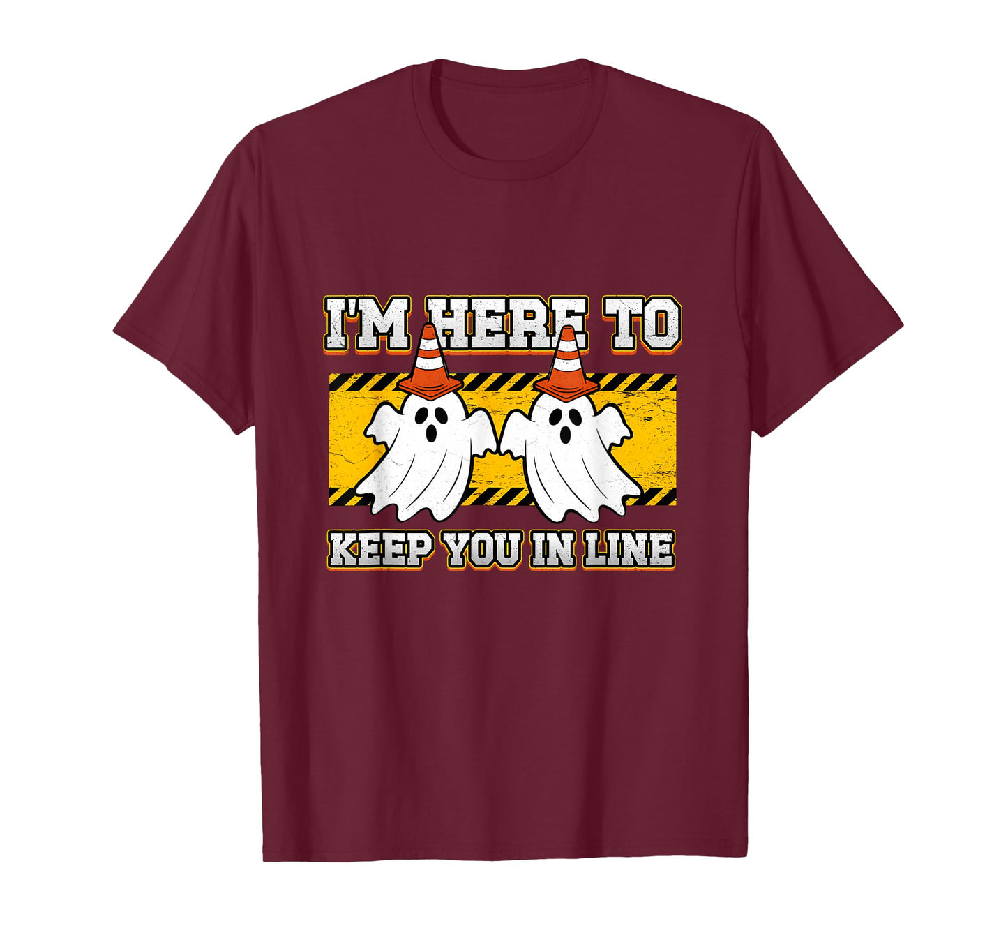 Traffic Cone Ghost Halloween I'm Here to Keep You in Line T-Shirt