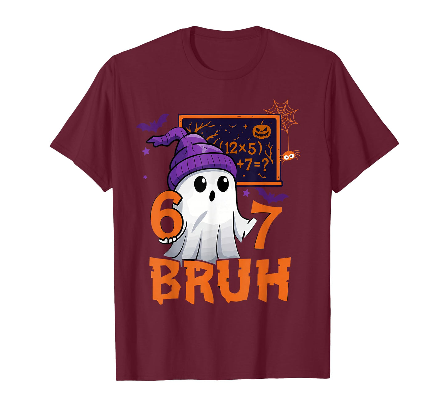 67 Teacher Halloween Ghost Six Seven Meme Math Equation Bruh T-Shirt