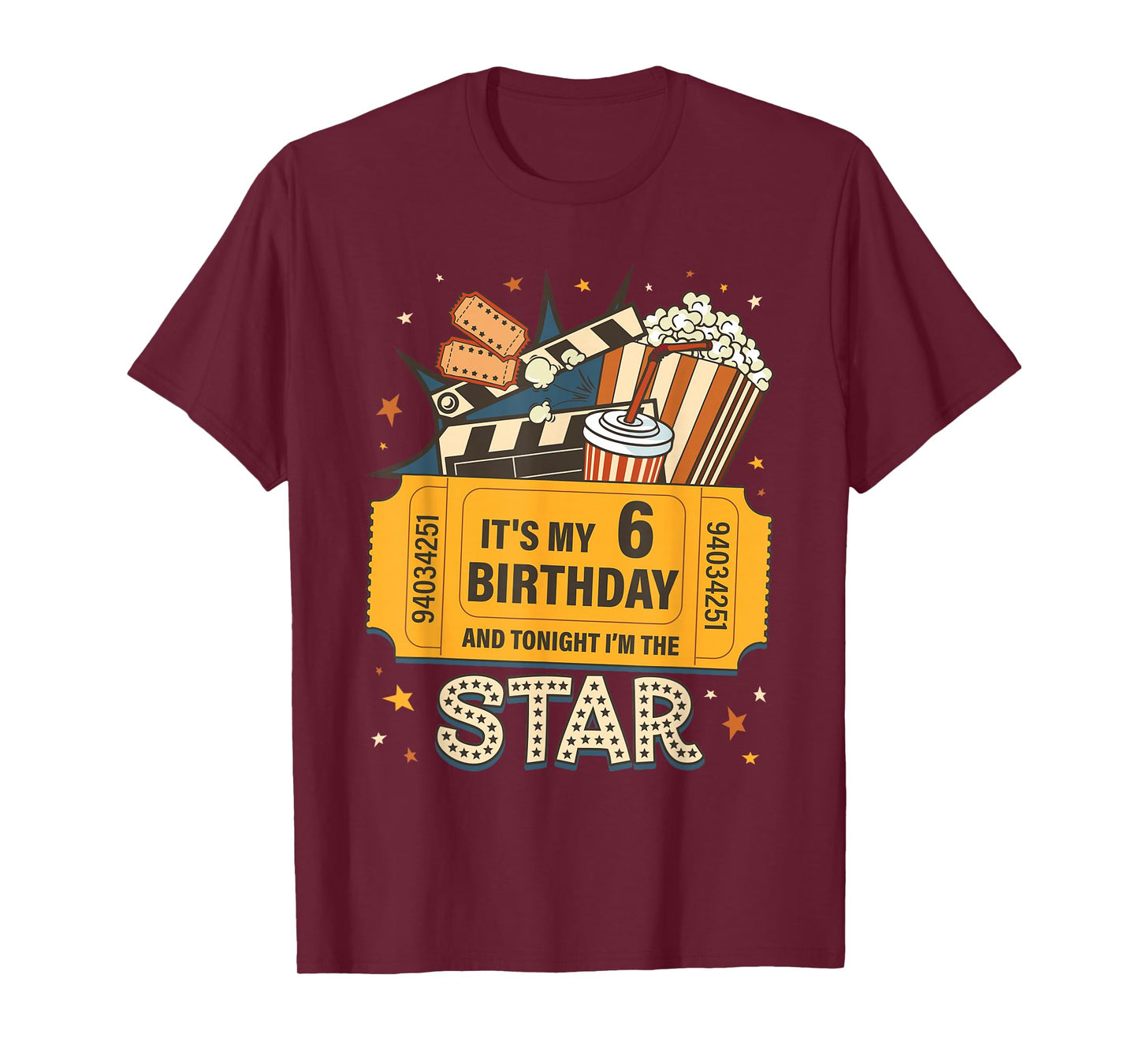 Movie It’s My 6th Birthday Tonight I’m The Star Kid Gift T-Shirt