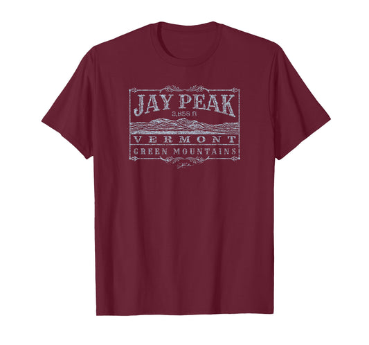JCombs: Jay Peak, VT, Mountain Profile (Distressed) T-Shirt