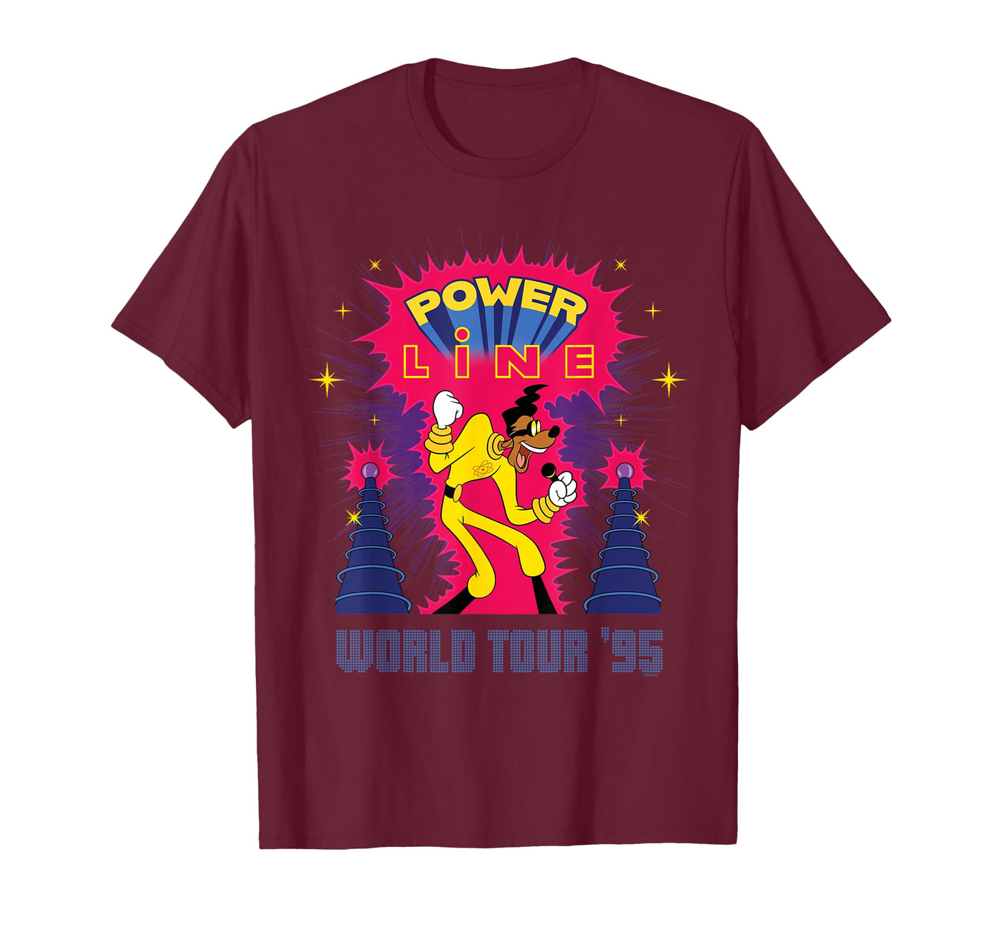 Disney A Goofy Movie Powerline World Tour '95 2-Sided Rock T-Shirt