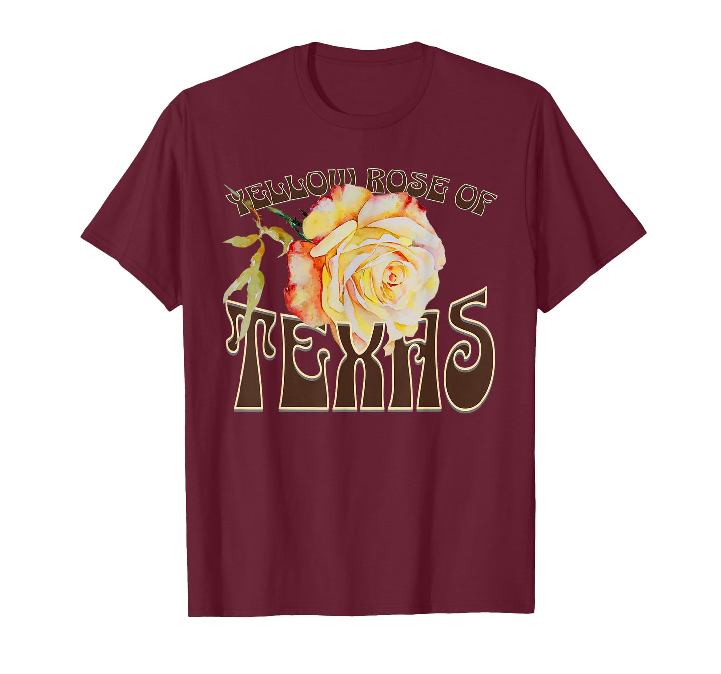 Yellow Rose of Texas Watercolor Rose T-Shirt