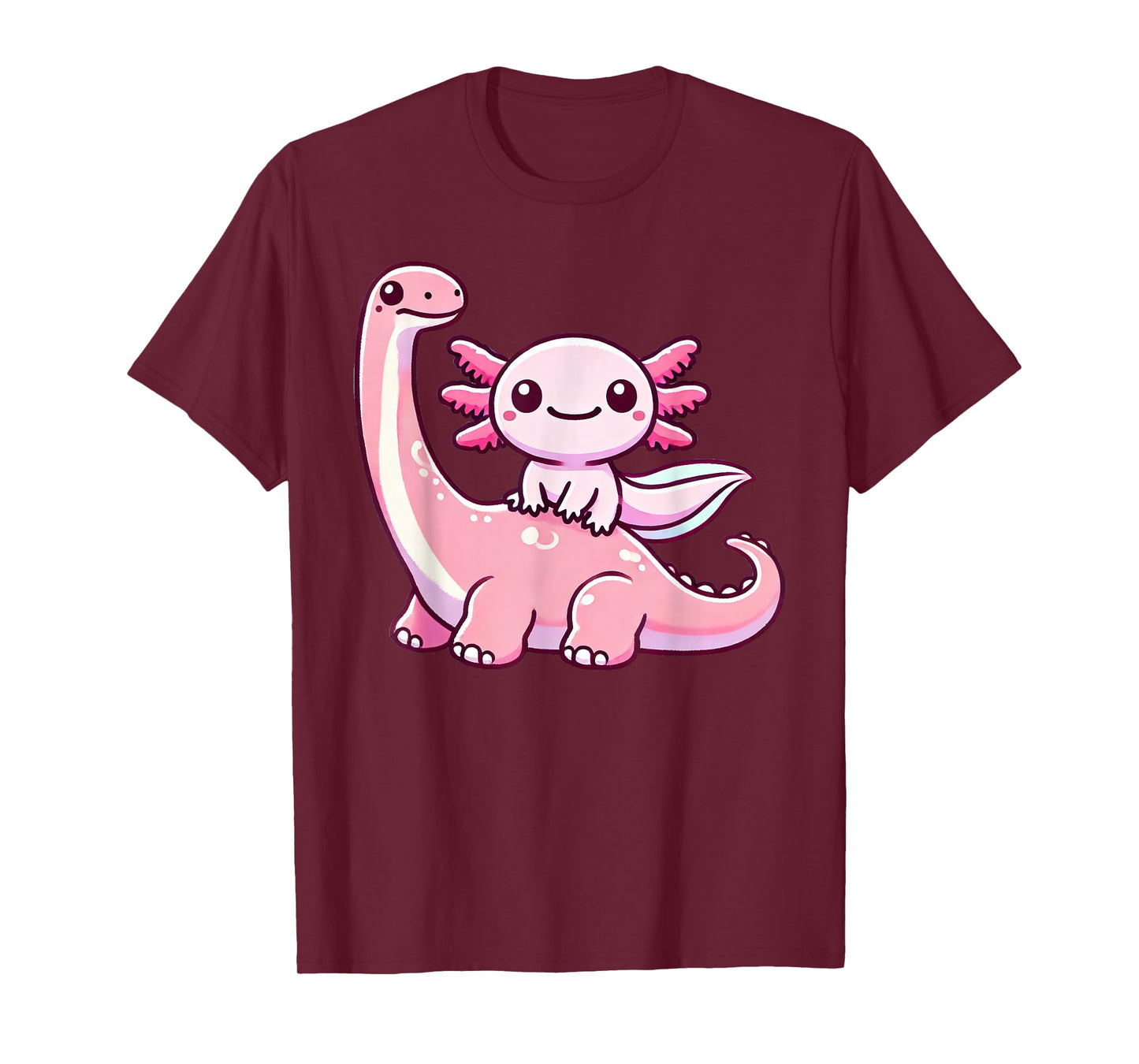 Anime Kawaii Axolotl Dinosaur Brachiosaurus T-Shirt