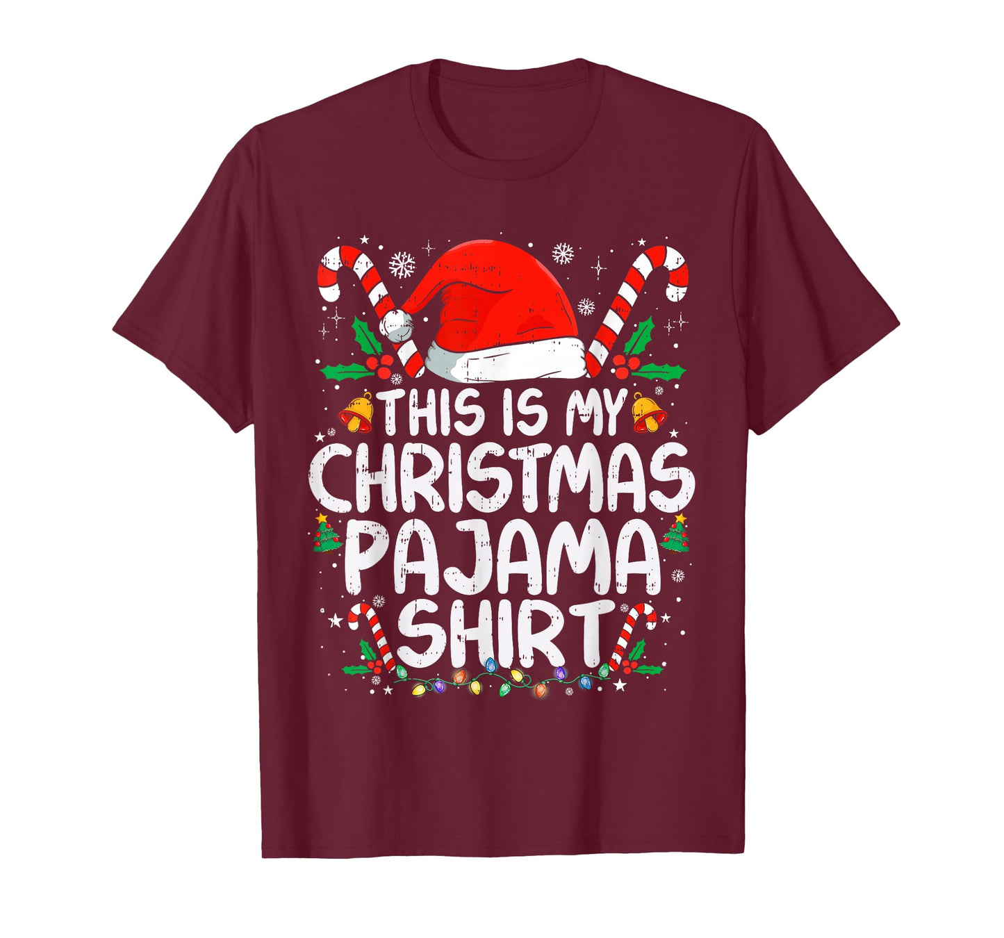 This is My Christmas Pajama Shirt Funny Xmas PJs Men Women T-Shirt