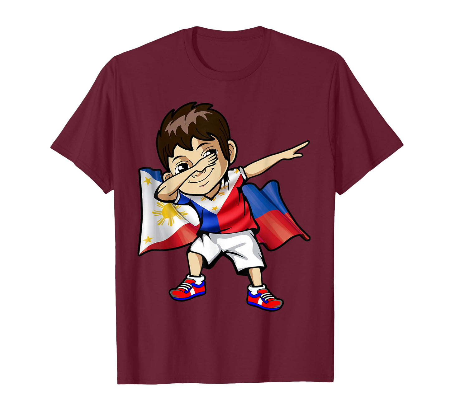 Dabbing Boy Philippine Flag Filipino Meme Jersey Dab T Shirt T-Shirt