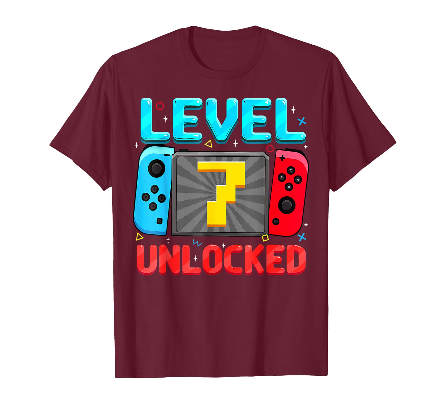 Level 7 Unlocked 7th Birthday Boy Gamer 7 Year Old Gift T-Shirt