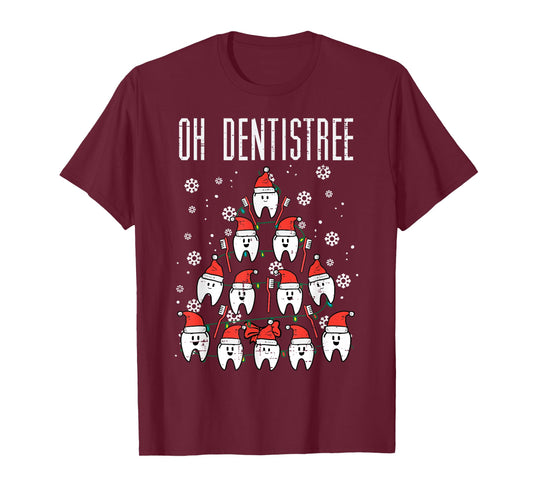 Oh Dentistree Christmas Tree Teeth Dentistry Dental Dentist T-Shirt