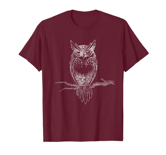 Great Horned Owl distressed design T-shirt T-Shirt