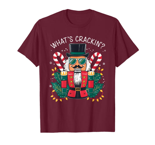 Christmas Nutcracker Whats Crackin Funny Xmas Men Women Kids T-Shirt
