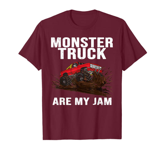 Vintage Monster Truck Are My Jam Retro Sunset Engines Gifts T-Shirt