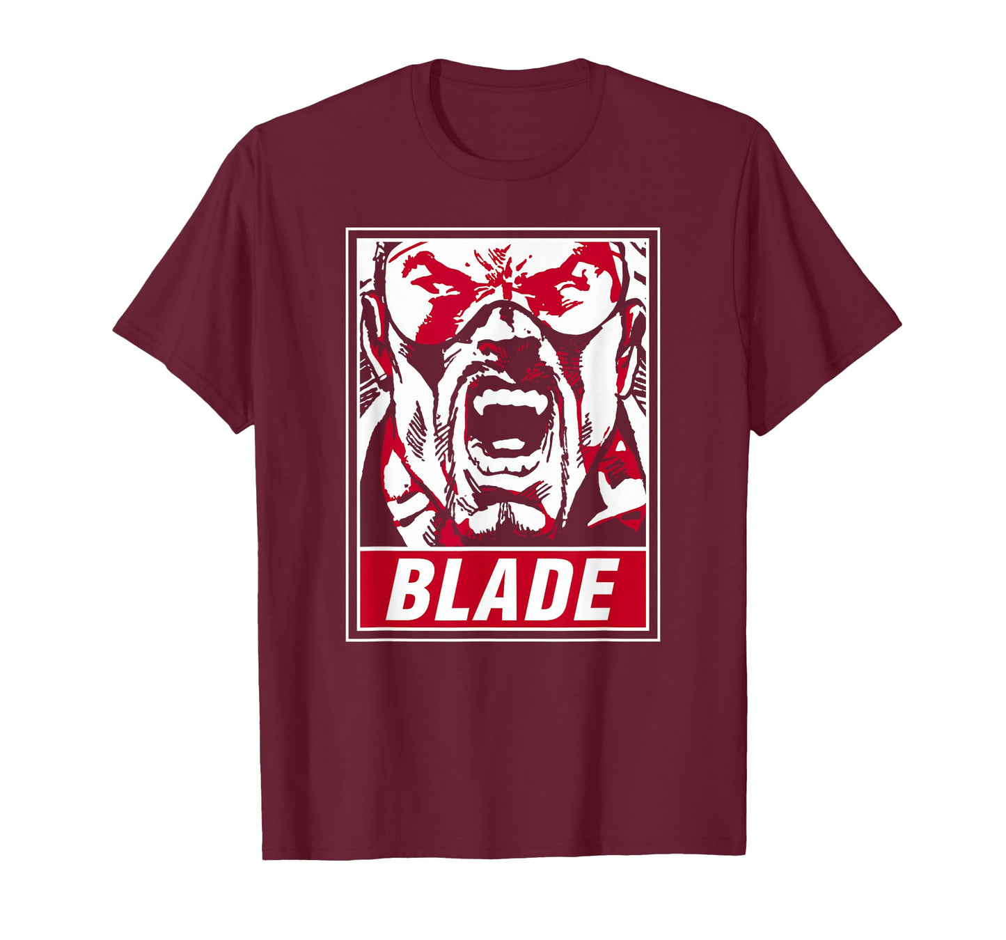Marvel Blade Propaganda Poster Red Highlight Graphic T-Shirt T-Shirt
