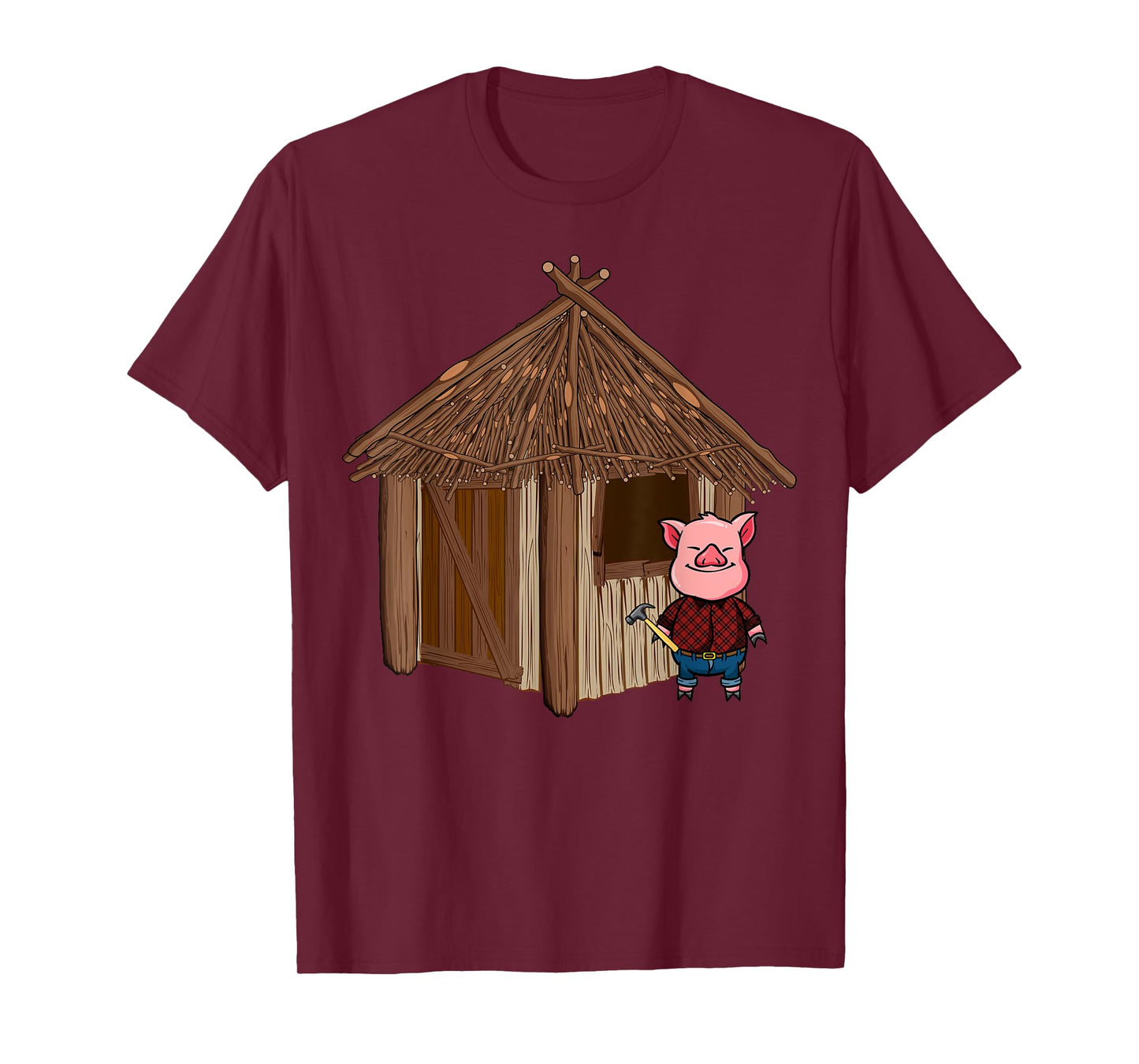 Three Pigs Lazy Halloween Costume - Stick House T-Shirt
