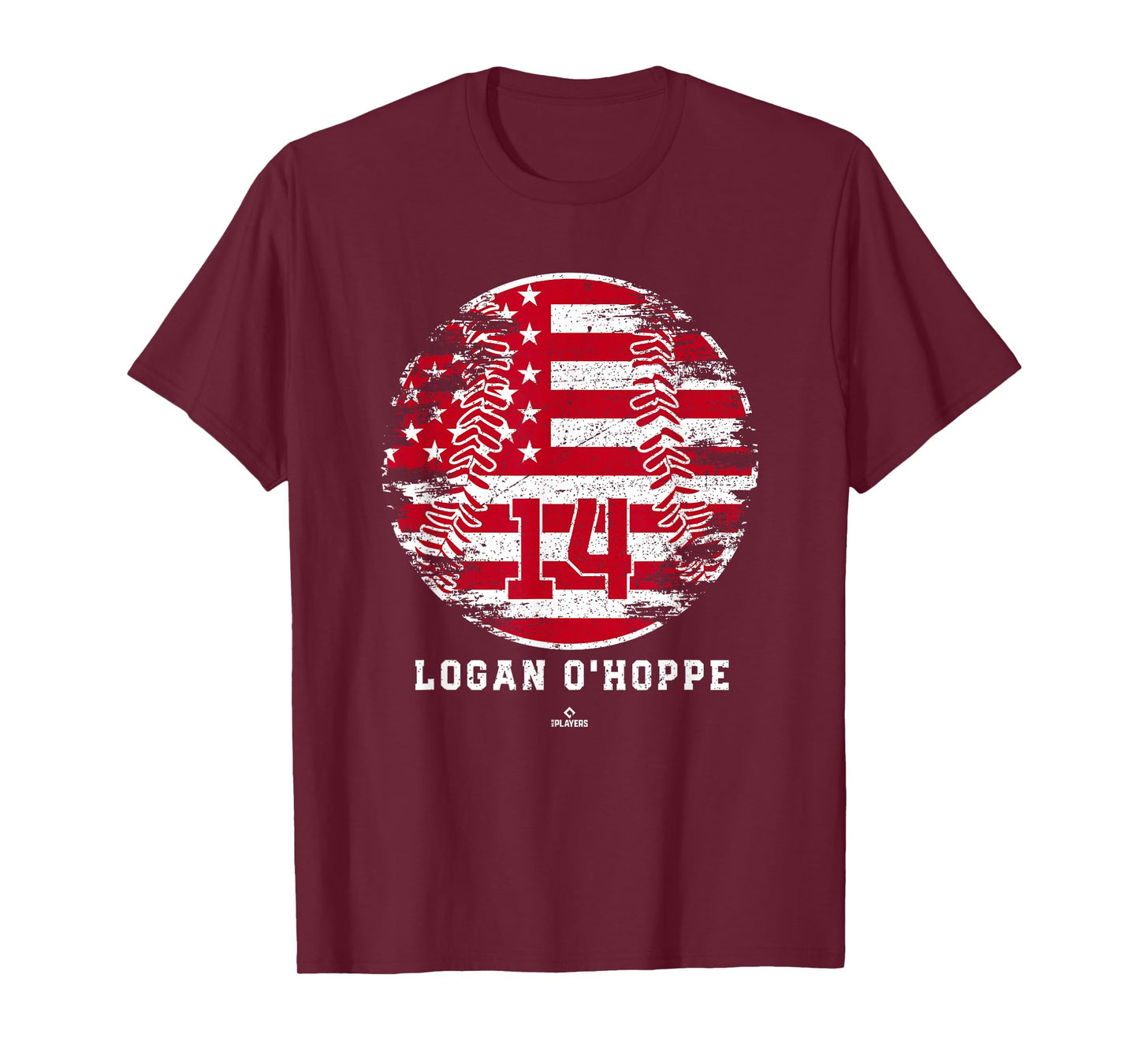 Vintage Baseball Flag Logan O Hoppe Los Angeles MLBPA T-Shirt