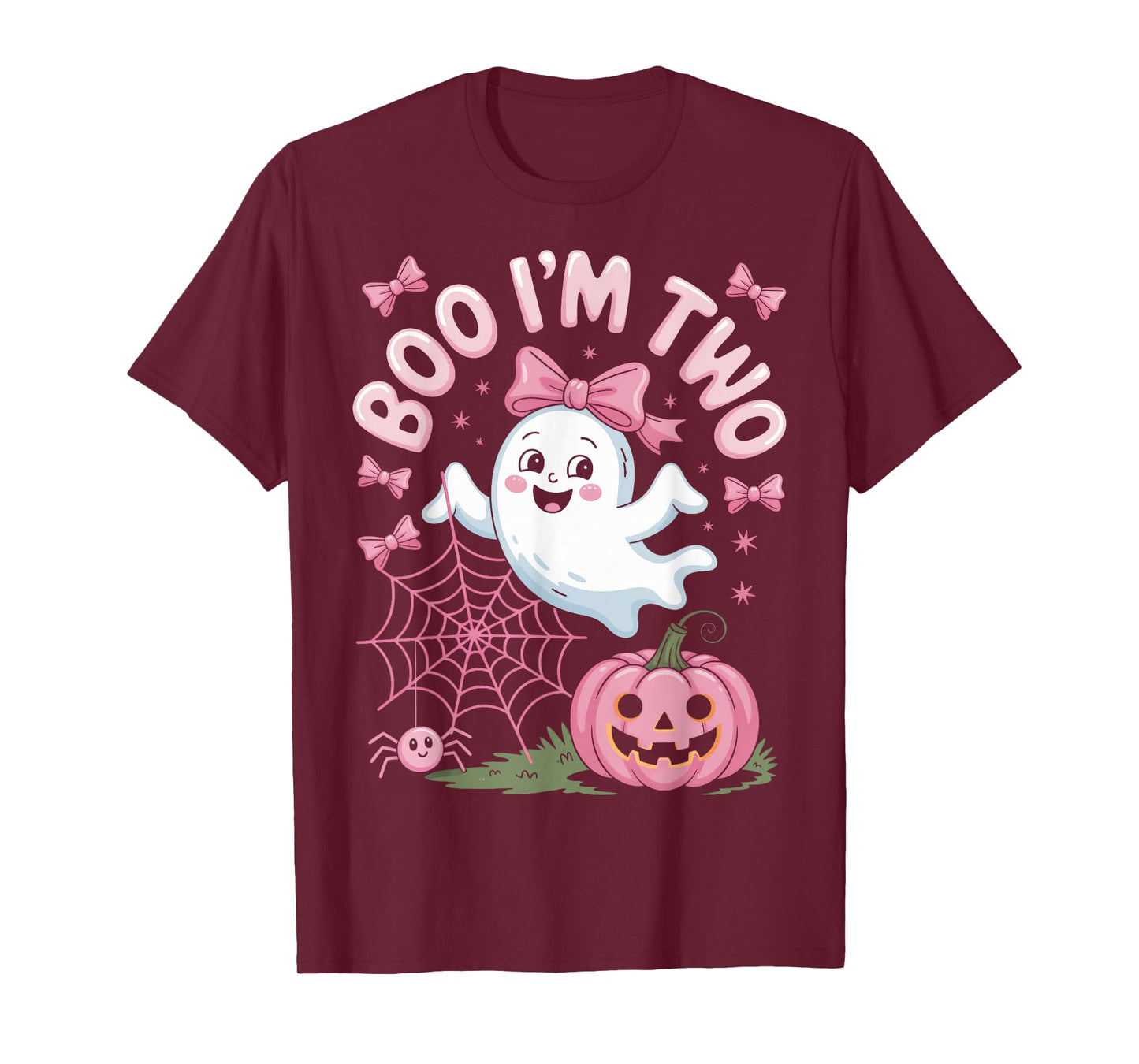 Boo I'm Two Second Birthday Halloween Ghost Pumpkin Kids T-Shirt