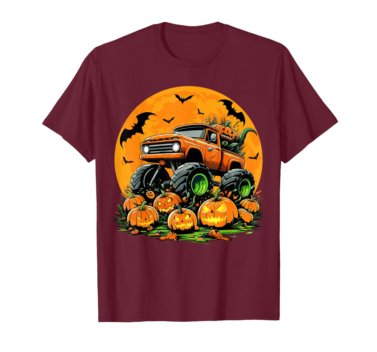 Kids Monster Truck Halloween Pumpkin Smasher Halloween Truck T-Shirt