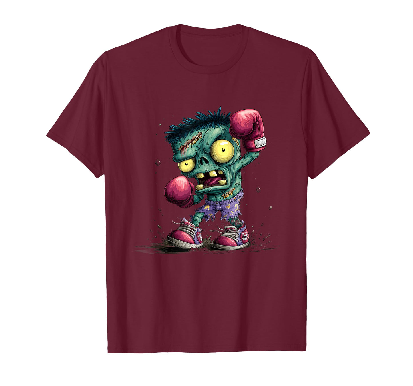 Cartoon Boxer Zombie Costume with Punching Gloves T-Shirt