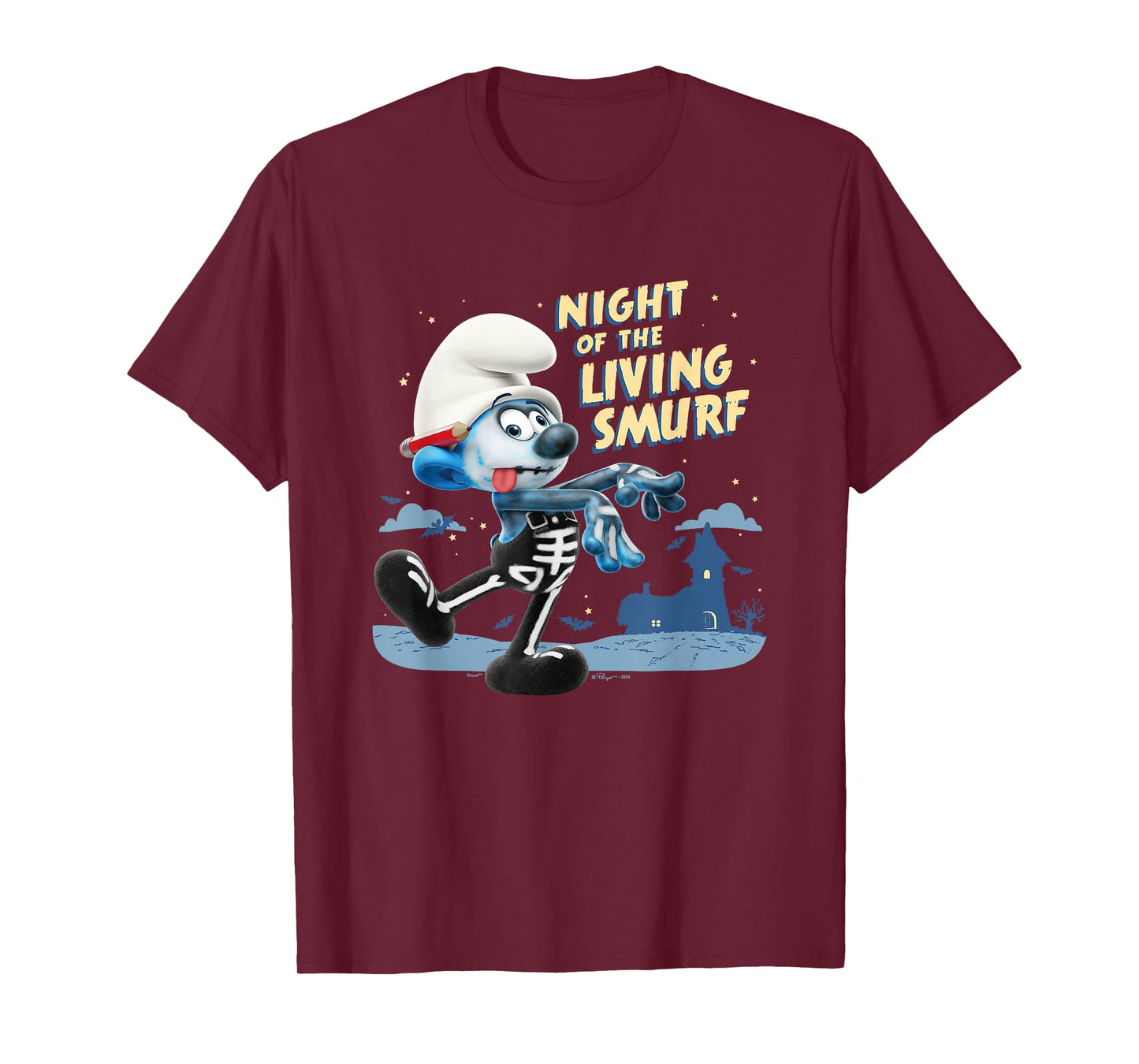 The Smurfs Halloween Night Of The Living Smurf Zombie Logo T-Shirt