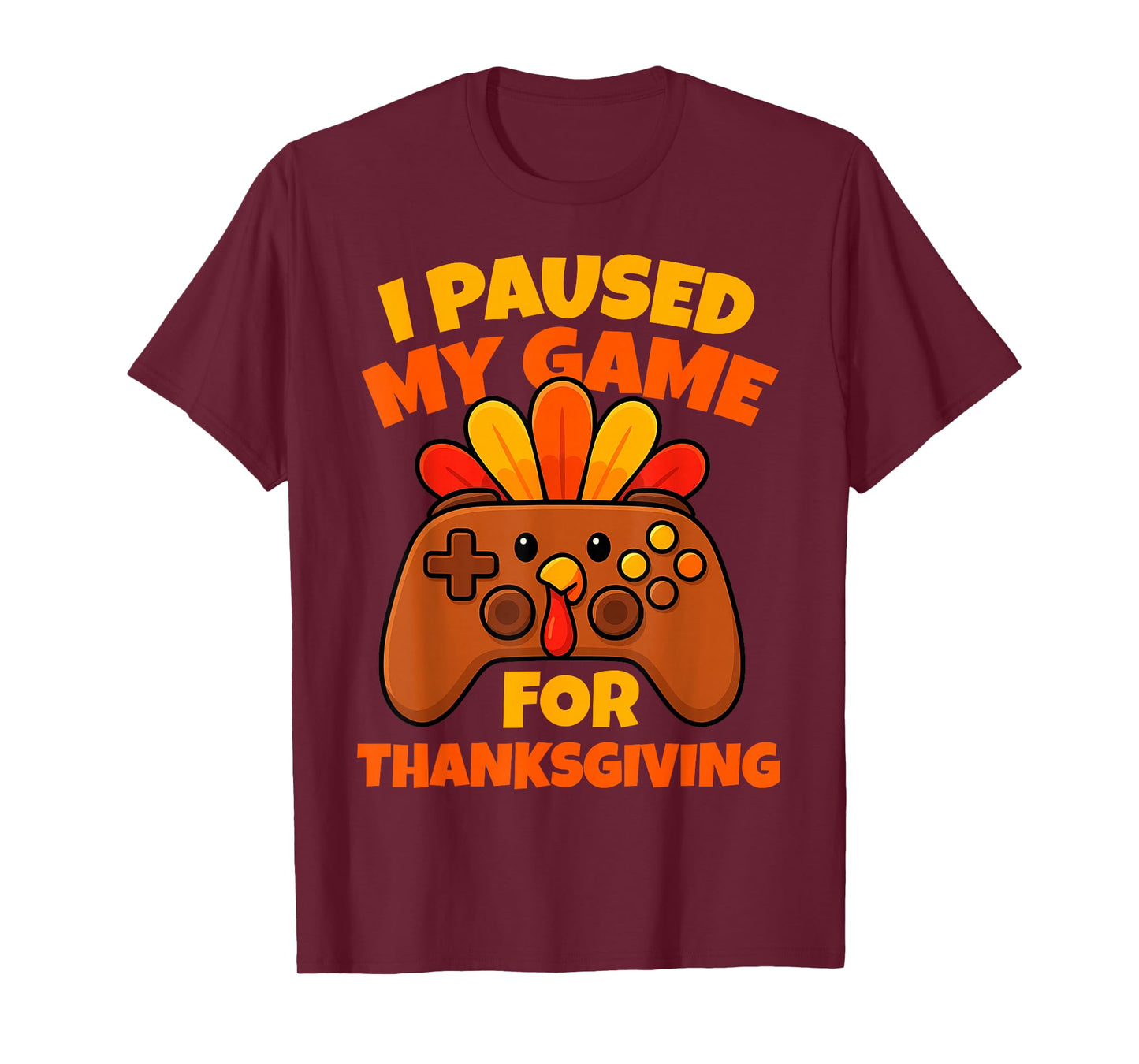Happy Thanksgiving Gaming Fall Turkey Gamer Boys Kids Men T-Shirt