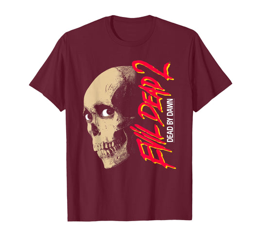 Evil Dead 2 Dead by Dawn Skull Design Horror Movie T-Shirt