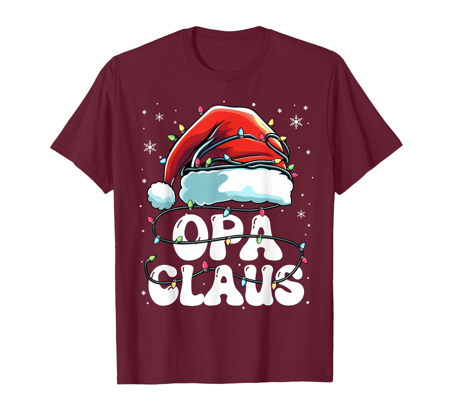 Groovy Opa Claus Christmas Lights Funny Family Xmas Pajama T-Shirt