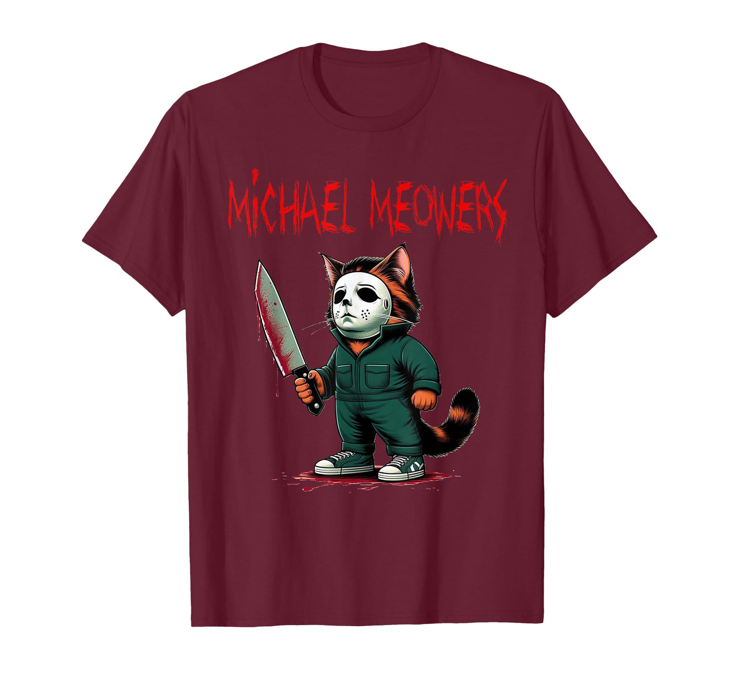 Michael Meowers Halloween Costume Funny Scary Cat T-Shirt