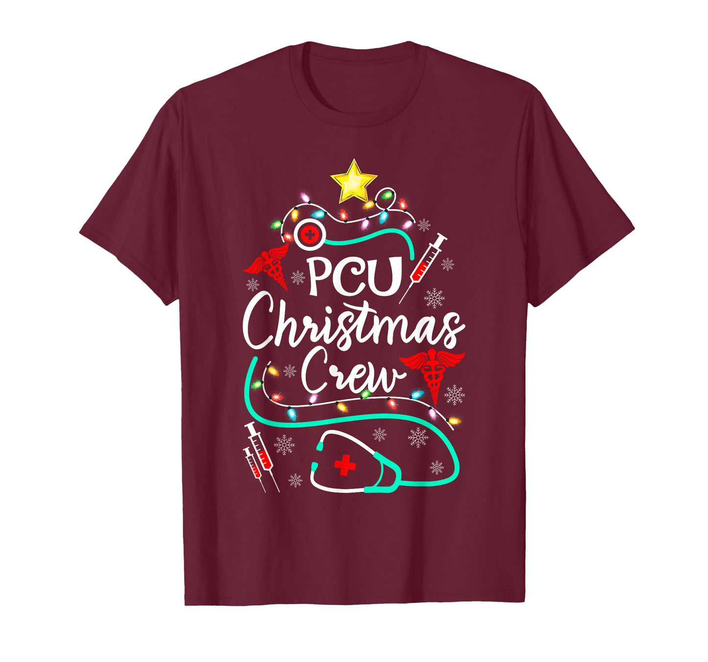 PCU Nurse Christmas Crew Nurse Medical Care Nursing Xmas T-Shirt