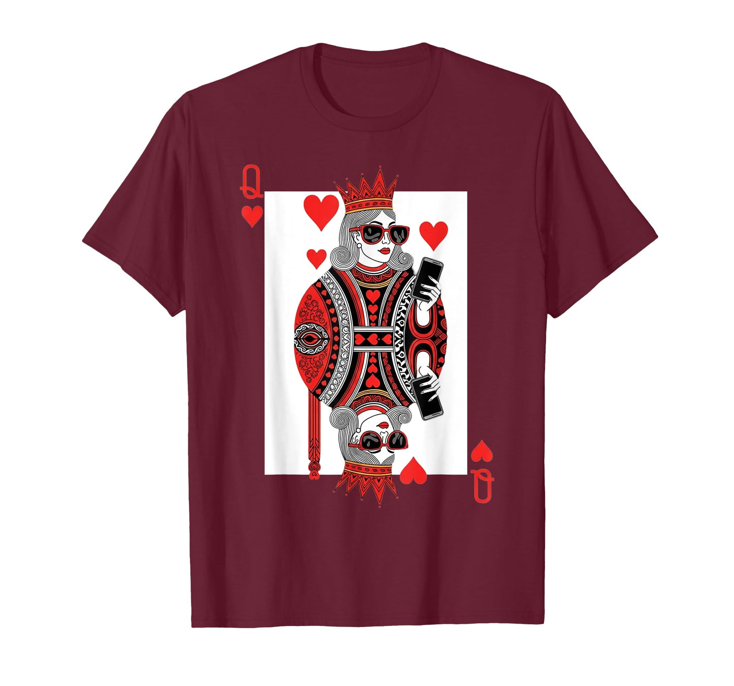 Classic Black Queen of Hearts Playing Card Poker Queen T-Shirt
