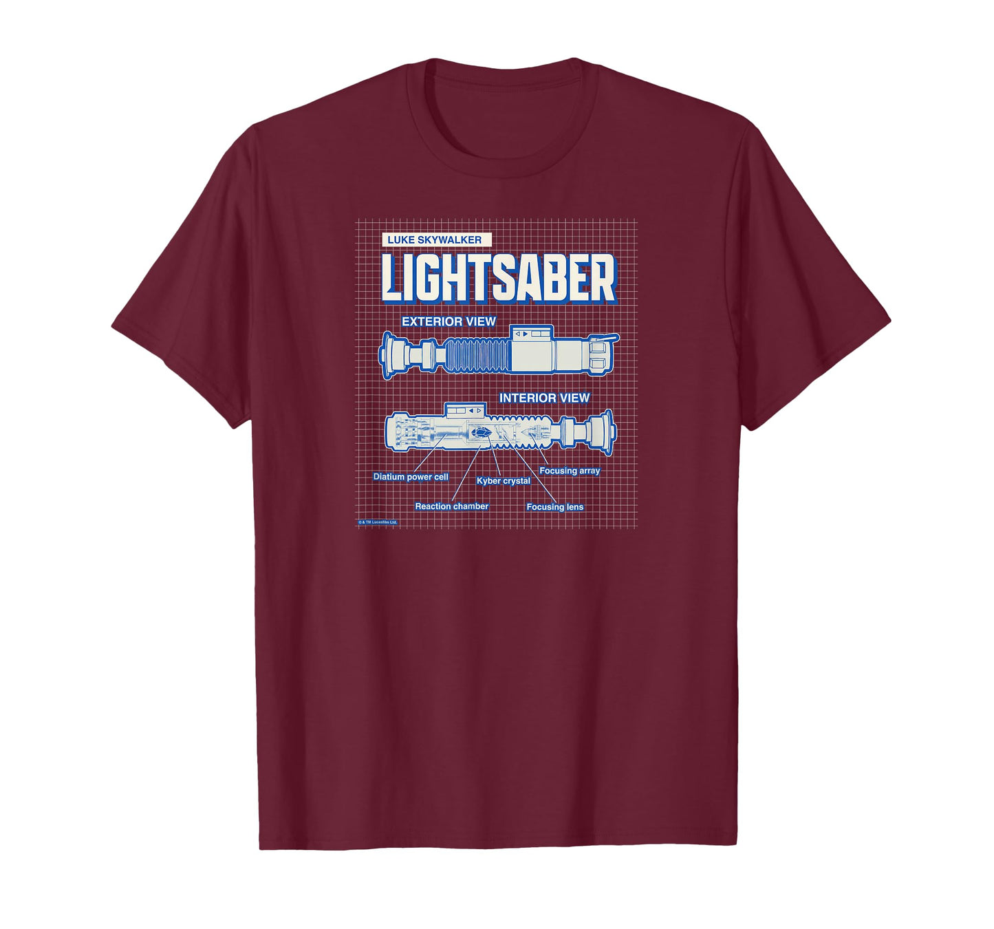 Star Wars - Luke Skywalker Lightsaber Schematic T-Shirt