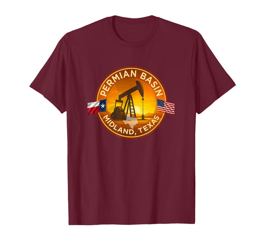 Permian Basin Midland Texas Oilfield Design T-Shirt