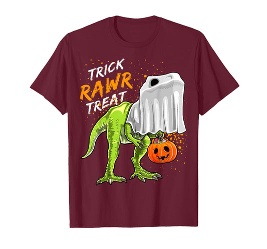 Trick Rawr Treat Halloween T Rex Dinosaur Ghost Gift Boys T-Shirt
